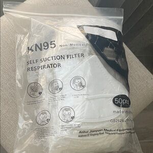 KN95 White Self Suction Filter Respirator - Packaged